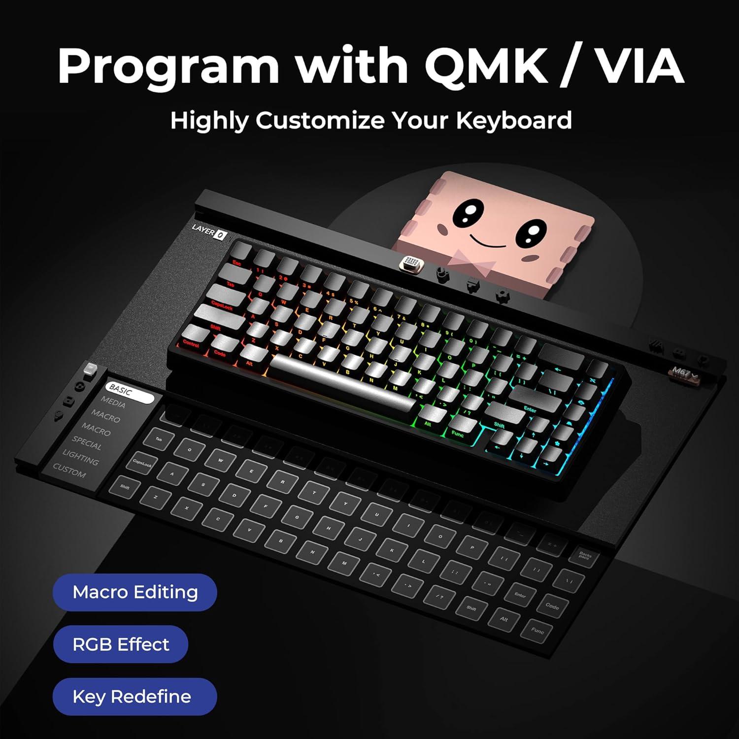 Teclado Mecánico HITIME M67 USB 60% RGB Intercambiable Negro