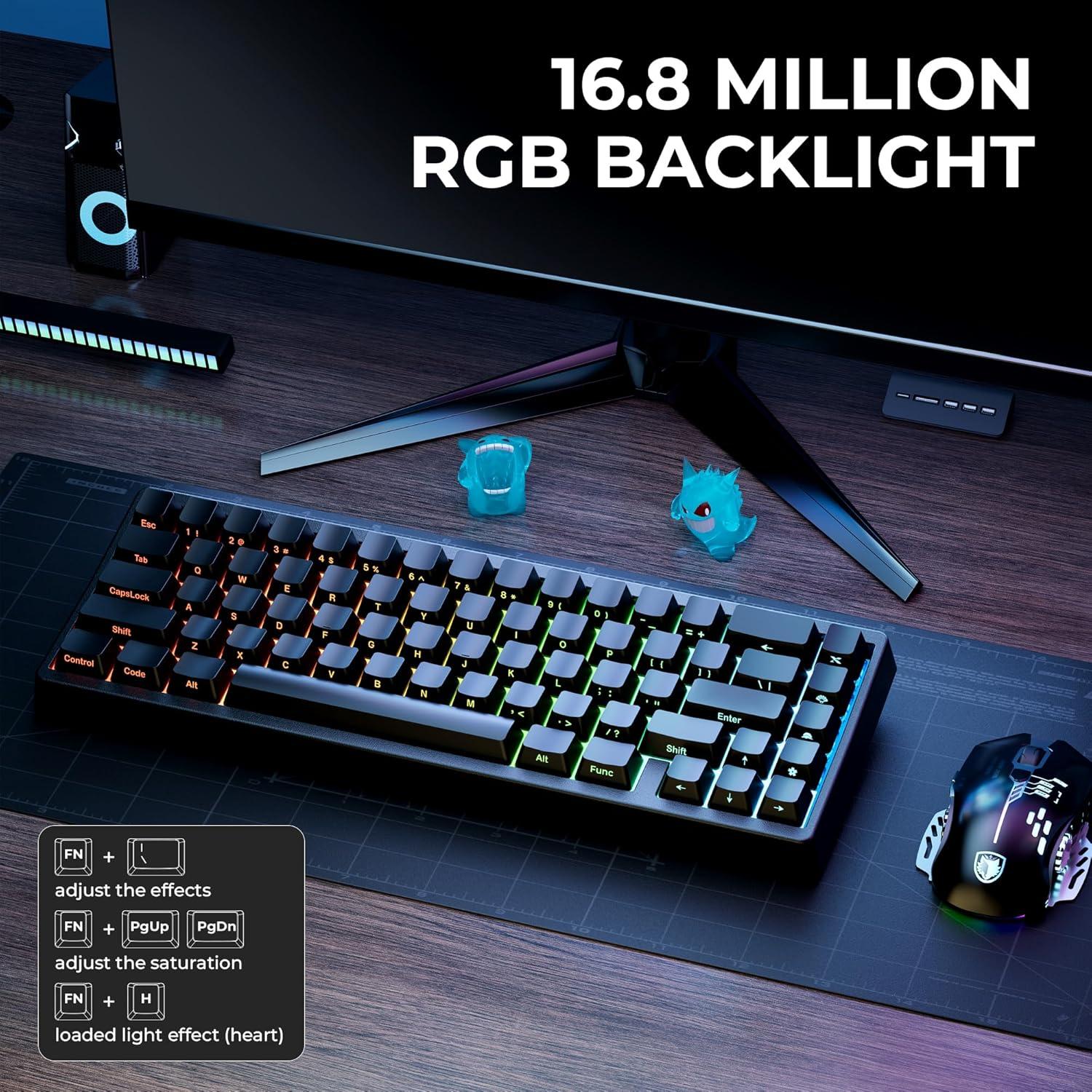 Teclado Mecánico HITIME M67 USB 60% RGB Intercambiable Negro