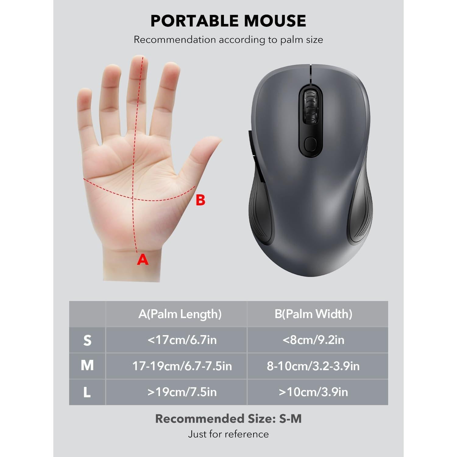 Mouse Inalambrico Ergonomico Trueque 2.4GHz 6 Botones Gris