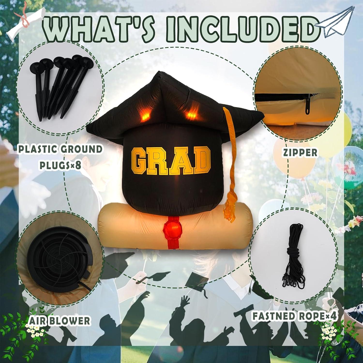 Sombrero Doctoral Inflable 6 pies HZGDEJTG con Luces LED