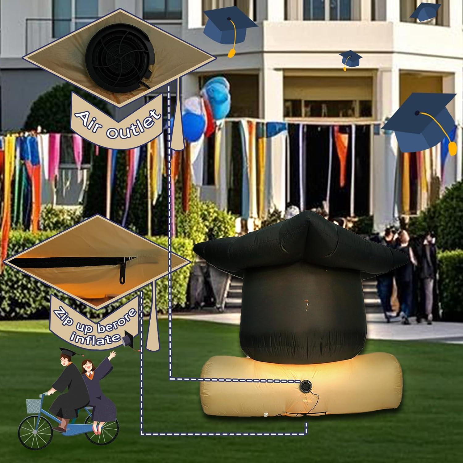 Sombrero Doctoral Inflable 6 pies HZGDEJTG con Luces LED