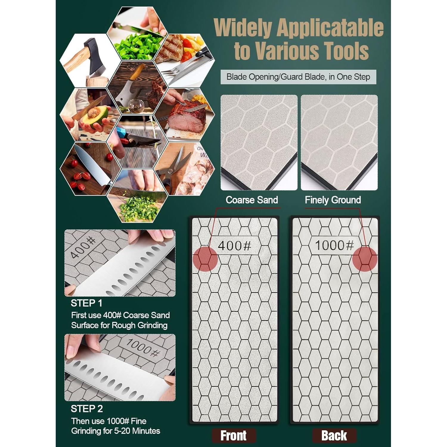 Piedra de Afilar Doble Cara Kalolary 400/1000 Grano 15x6.3cm