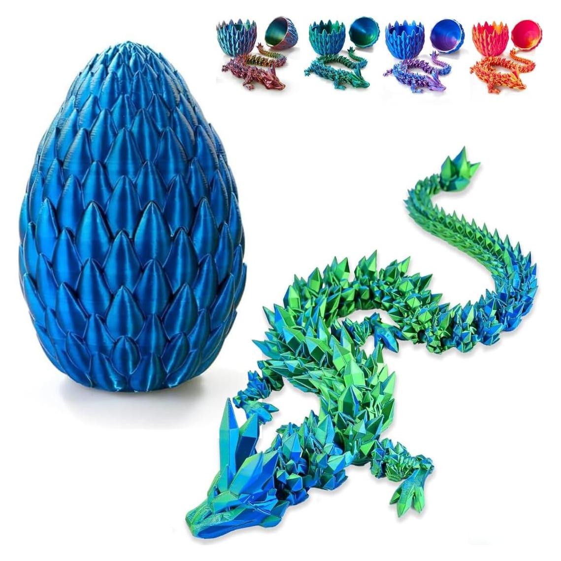 Dragón Articulado 3D POIVOCF en Huevo 5.1" Azul Lásser