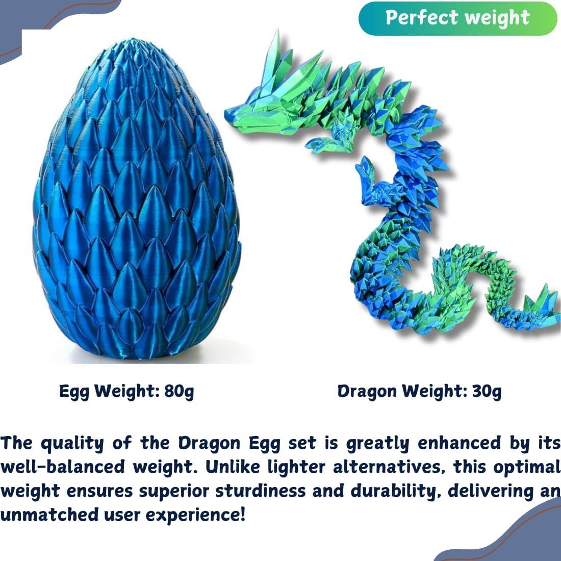 Dragón Articulado 3D POIVOCF en Huevo 5.1" Azul Lásser