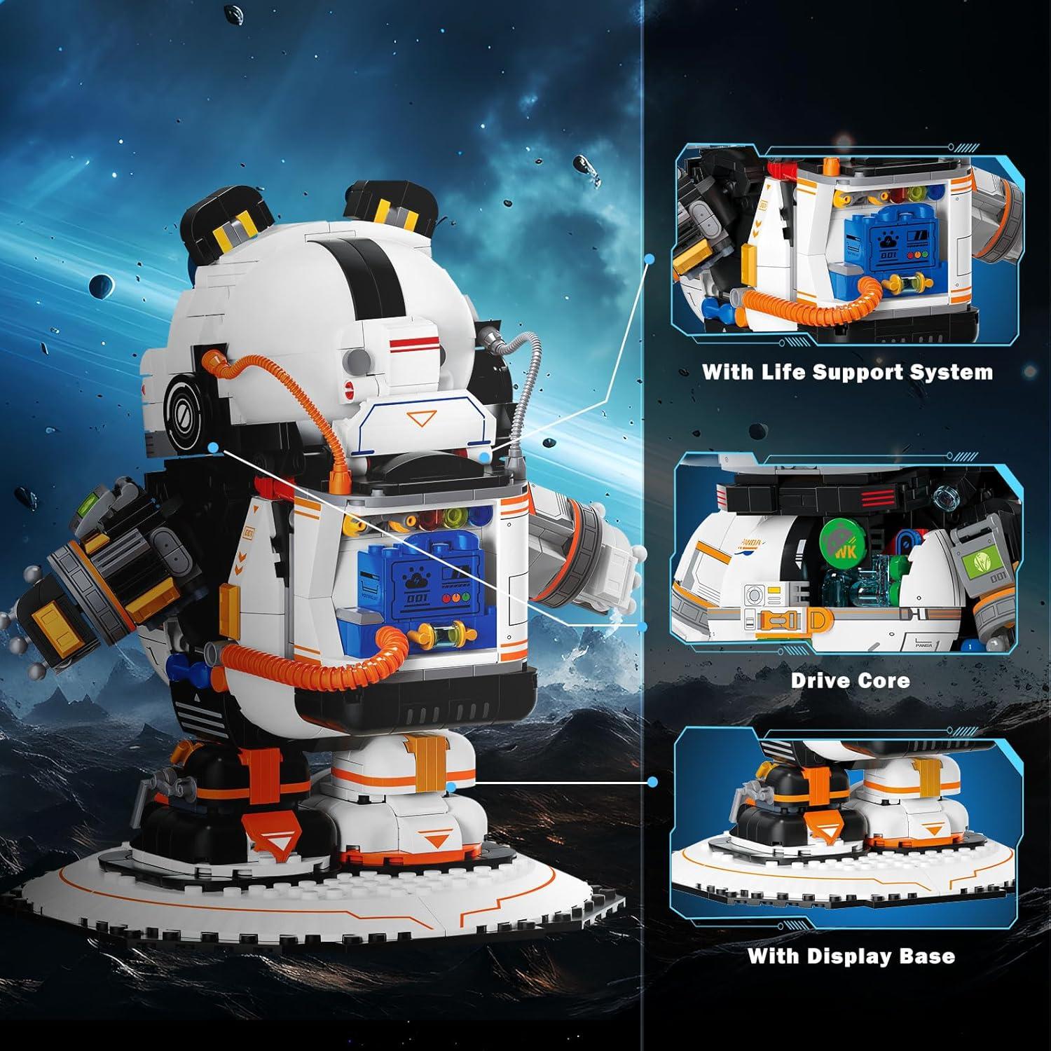 Set de Bloques Panda Astronauta - 829 Piezas - 1,18 kg