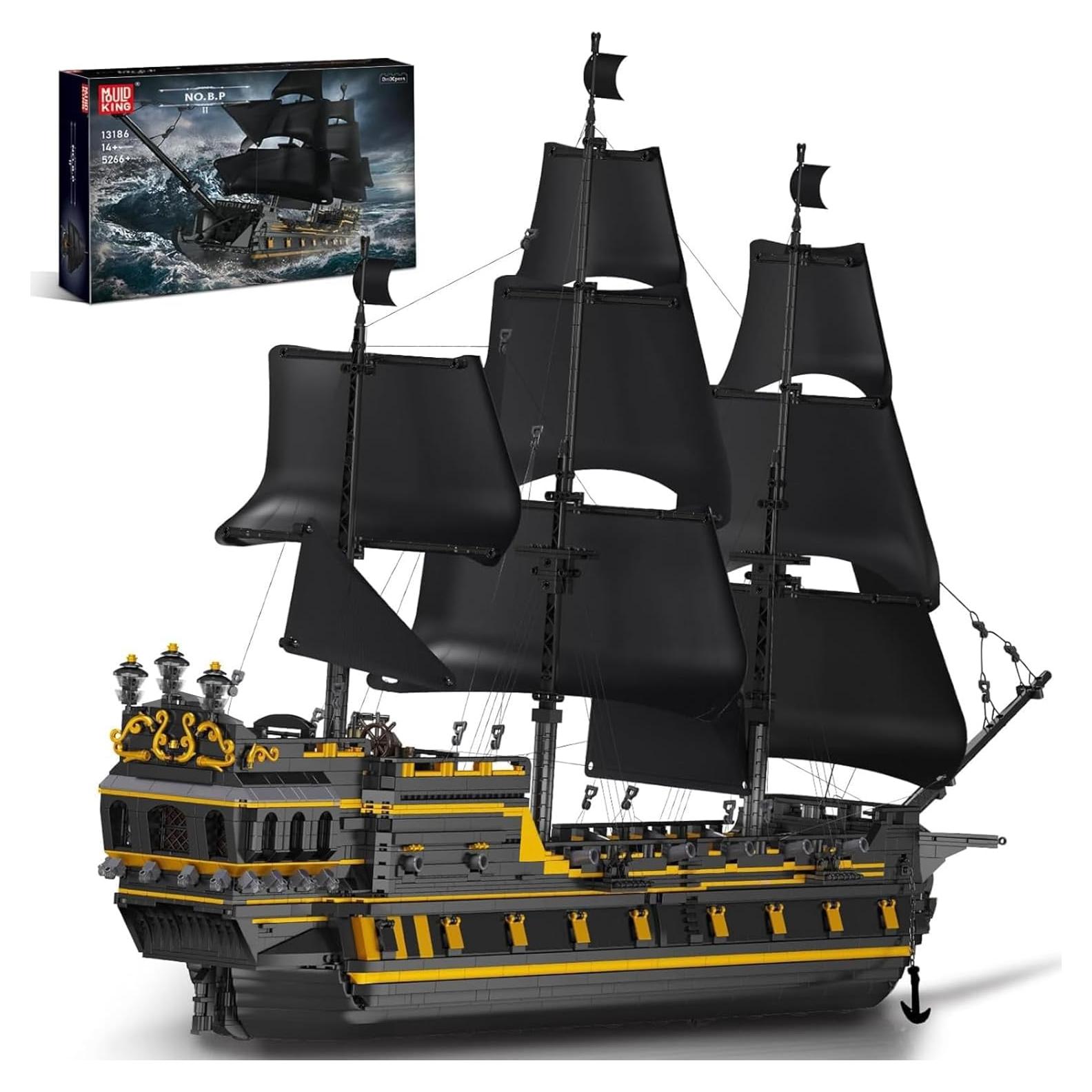 Kit de Construcción Barco Pirata Mould King 13186 Black Pearl 5266 Piezas