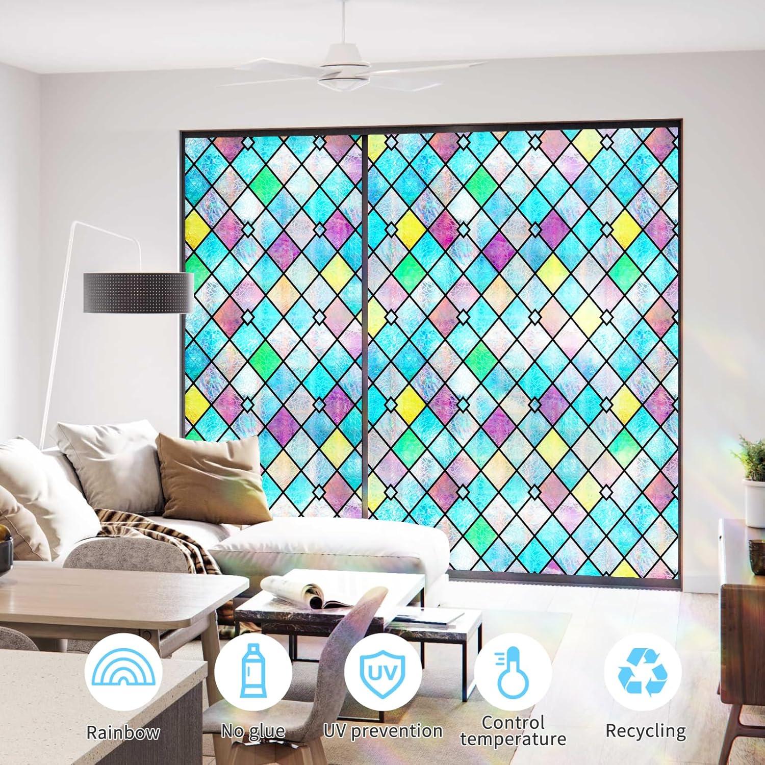 Película Decorativa para Ventanas Folumoliy 90x200 cm Multicolor