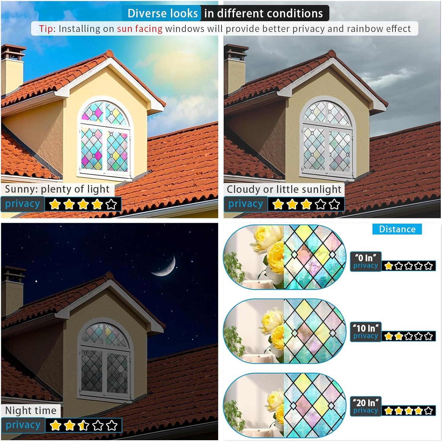 Película Decorativa para Ventanas Folumoliy 90x200 cm Multicolor