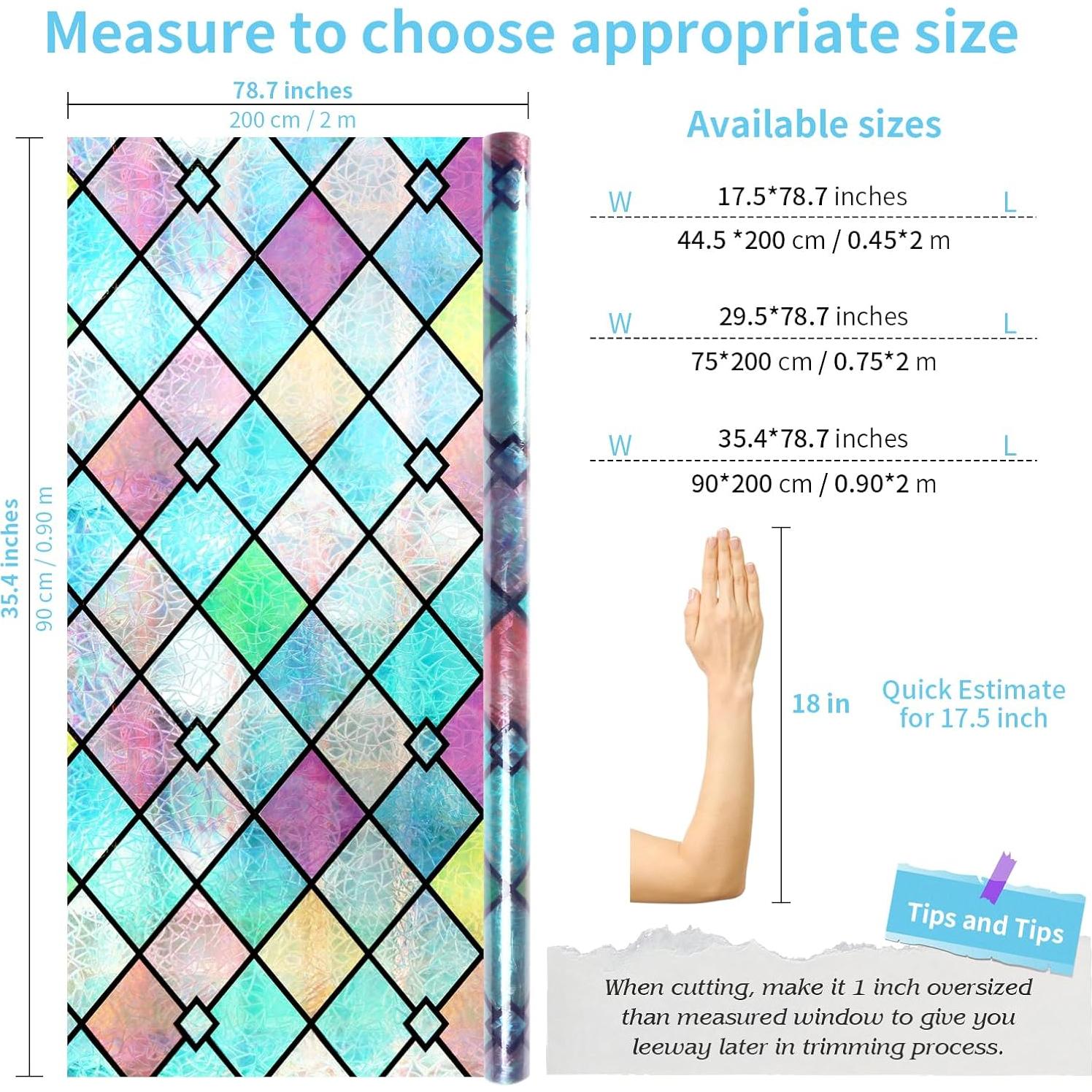 Película Decorativa para Ventanas Folumoliy 90x200 cm Multicolor