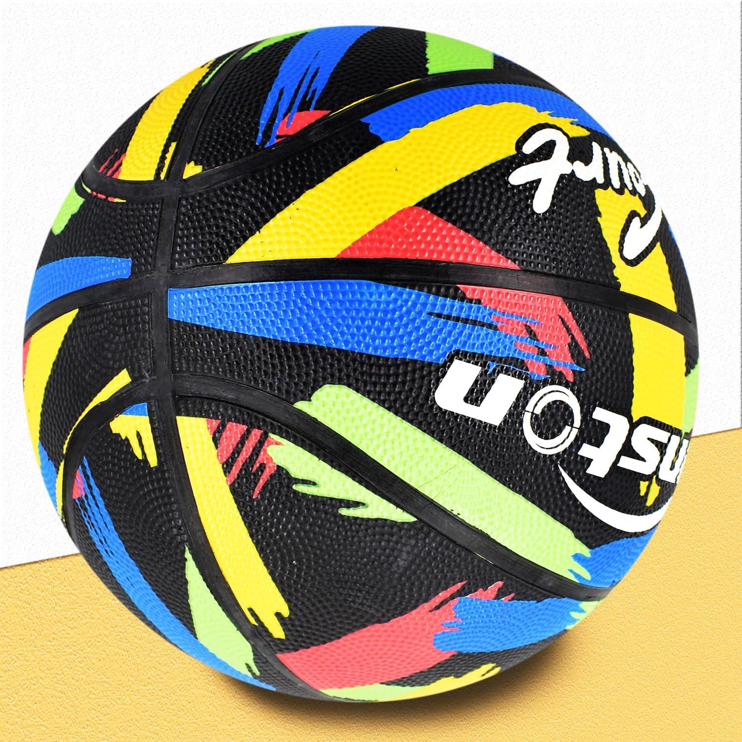 Balón de Baloncesto Senston Tamaño 7 Goma Negro con Bomba