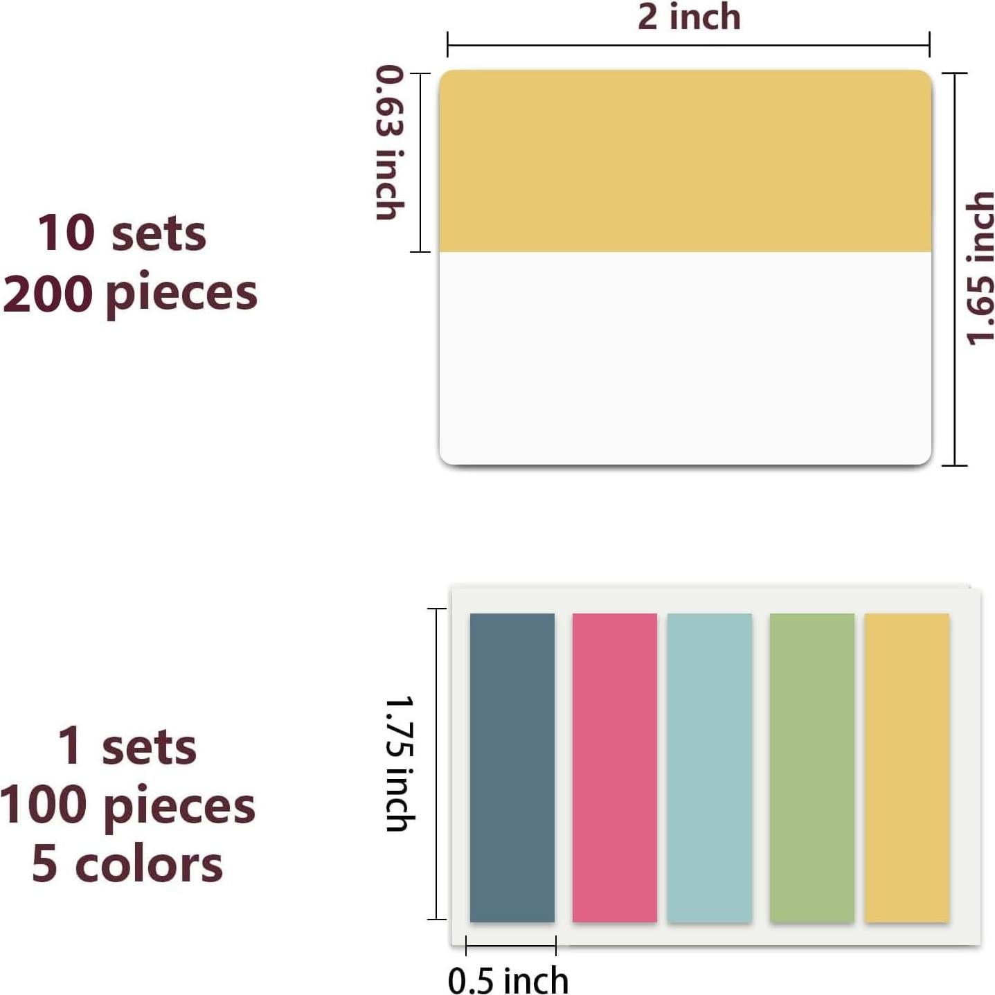 Pestañas Adhesivas ELII 300 Pcs 5.08x4.19 cm Colores Neón