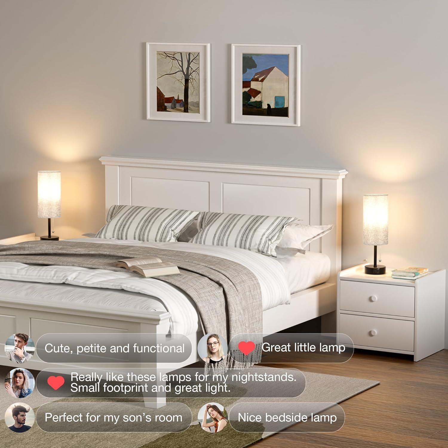 Juego de 2 Lámparas de Noche Grises Fenmzee 35.56 cm USB