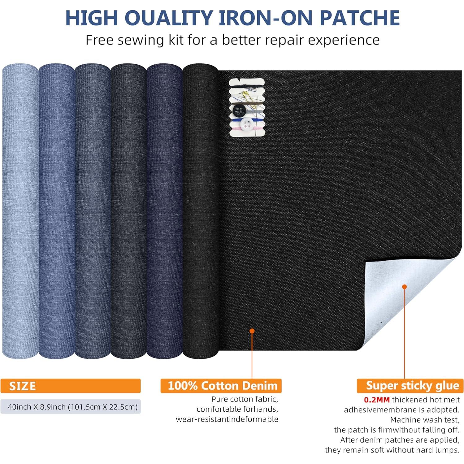 Parche de Planchar LCEAI 22.5x101.5 cm Algodón Negro para Jeans