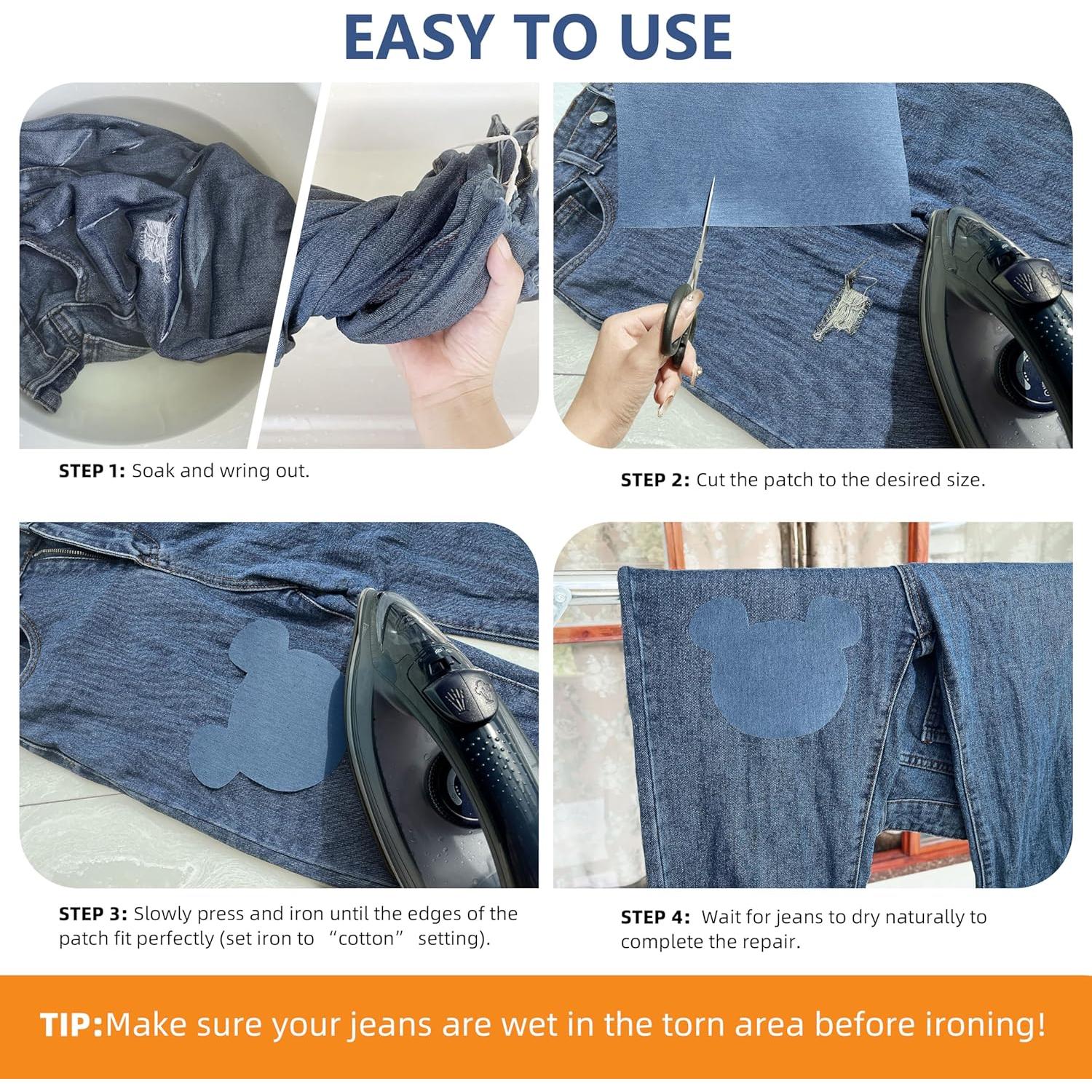 Parche de Planchar LCEAI 22.5x101.5 cm Algodón Negro para Jeans