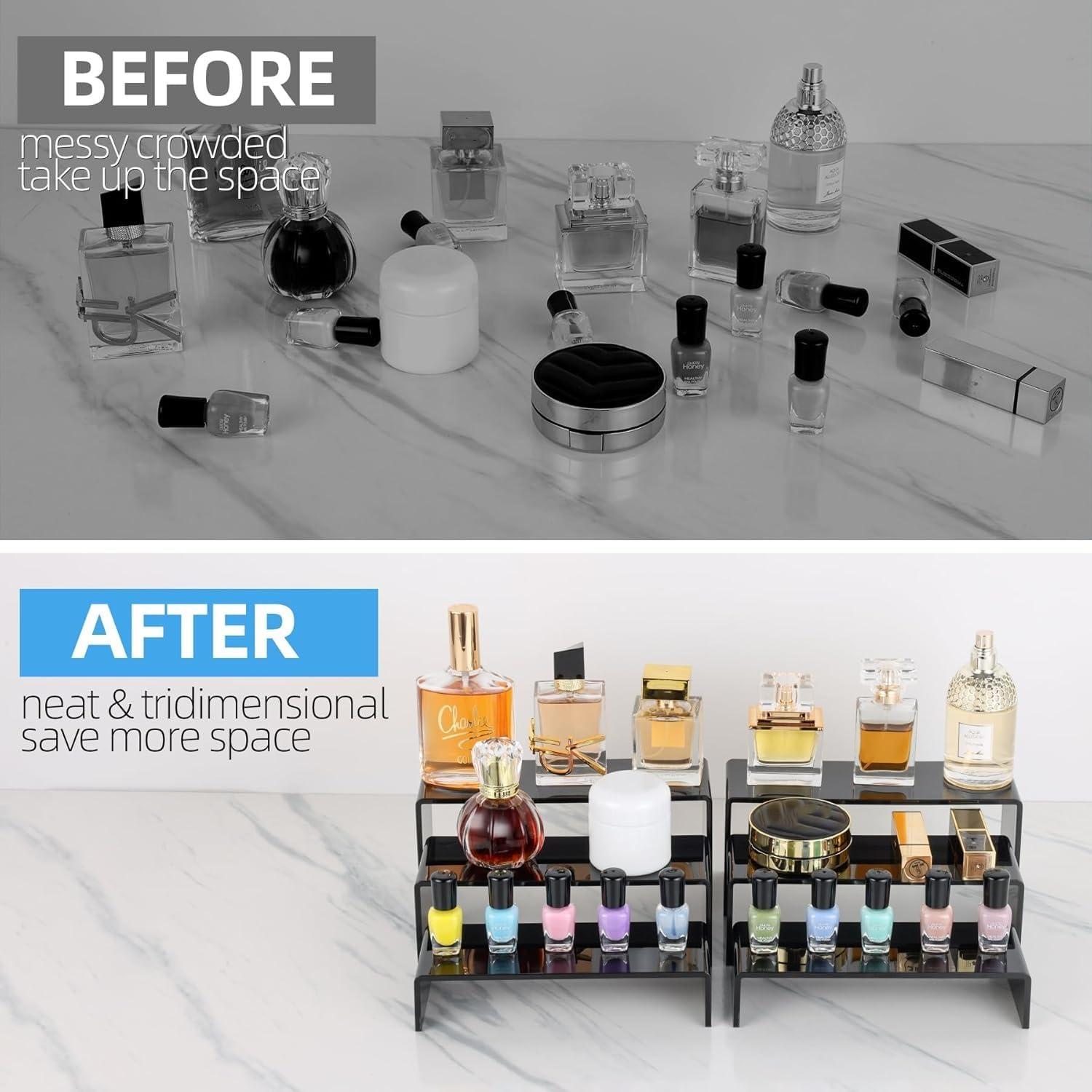 Soportes de Exhibición Acrílico Negro Goabroa 3 Niveles 6 Piezas