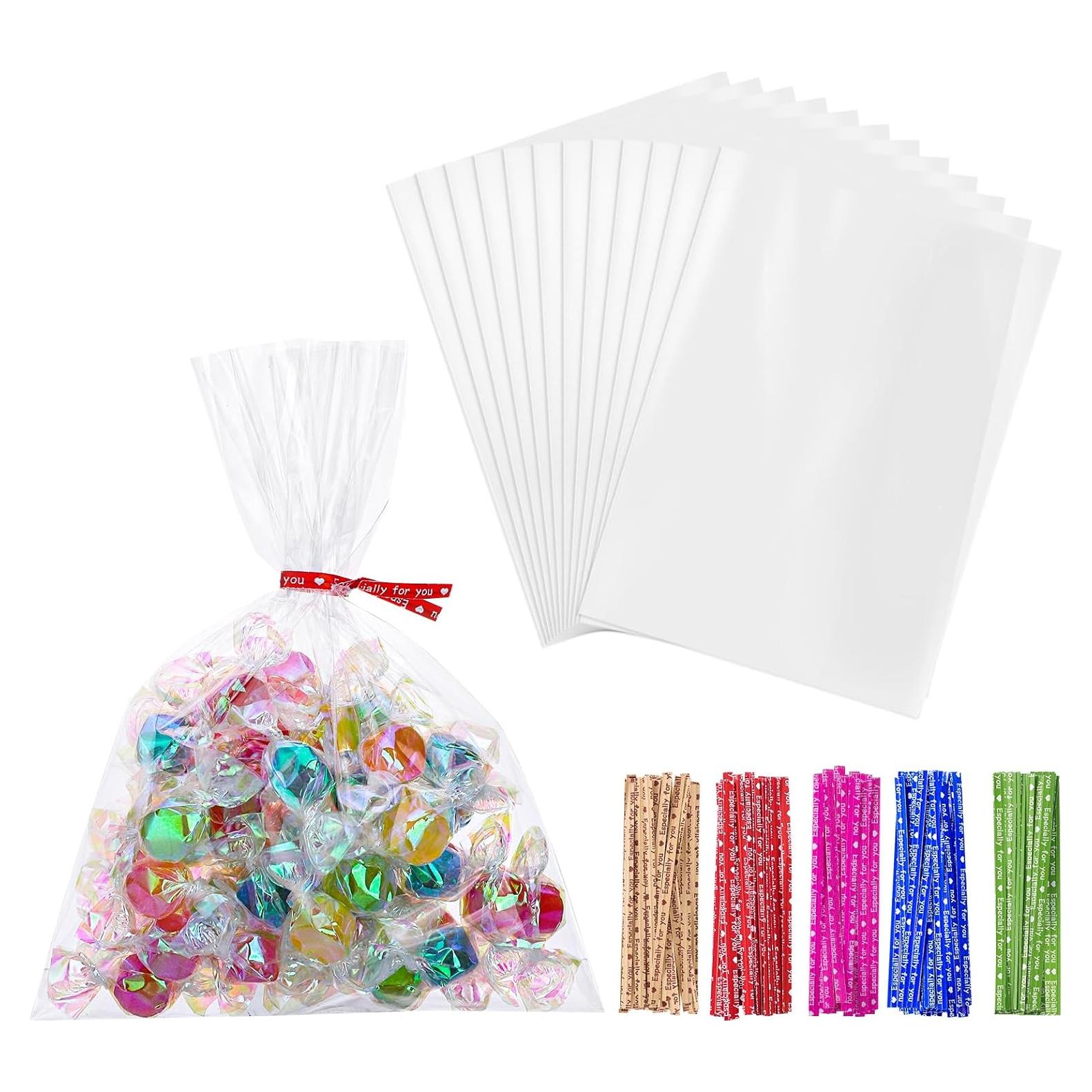 Bolsas de Regalo Claras Woric 150PCS 12.7x17.8cm con Lazos