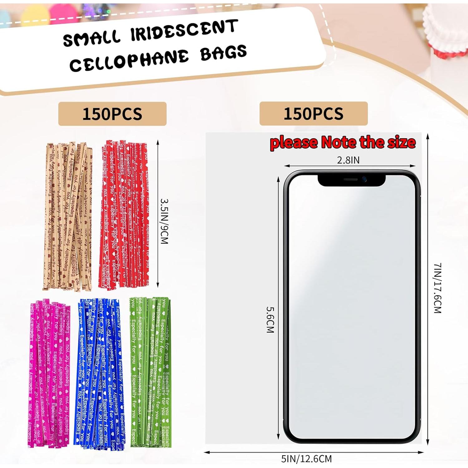 Bolsas de Regalo Claras Woric 150PCS 12.7x17.8cm con Lazos