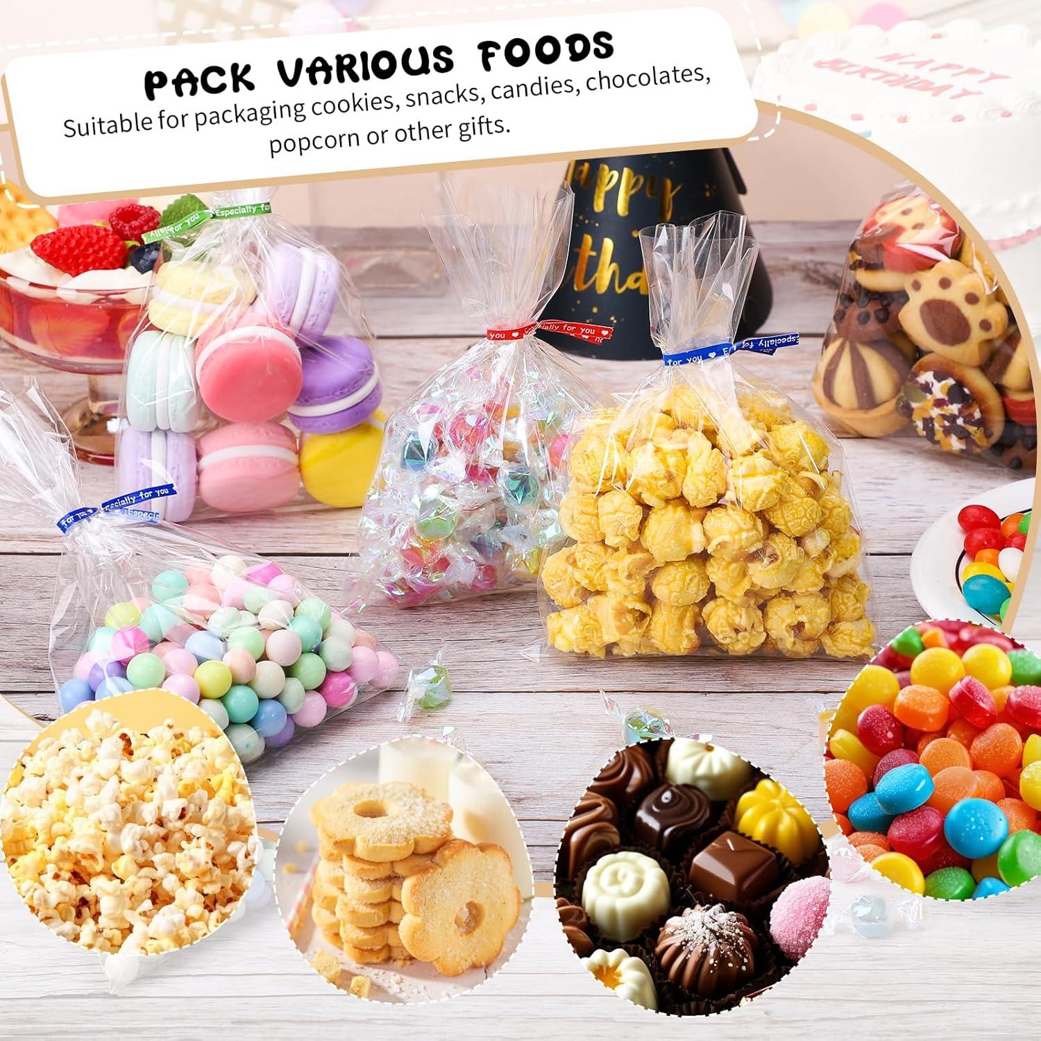 Bolsas de Regalo Claras Woric 150PCS 12.7x17.8cm con Lazos