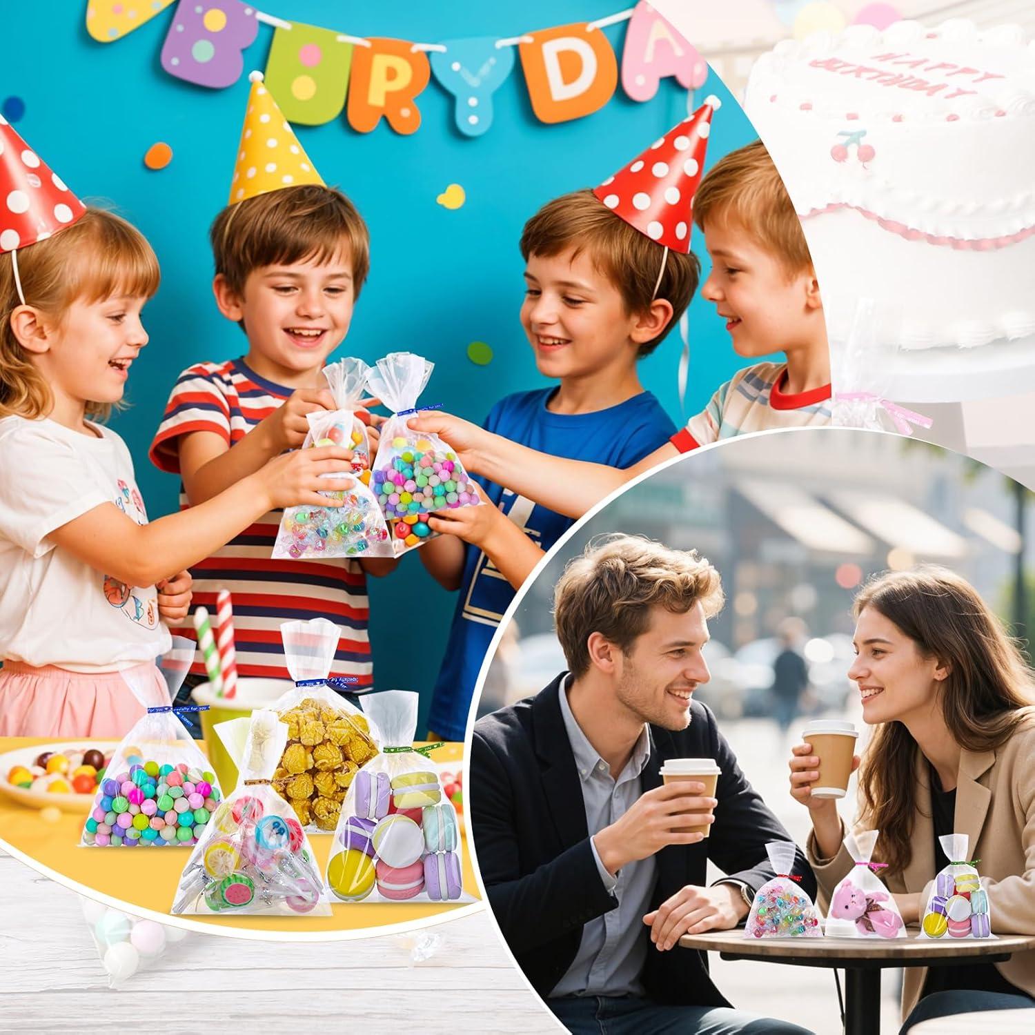 Bolsas de Regalo Claras Woric 150PCS 12.7x17.8cm con Lazos