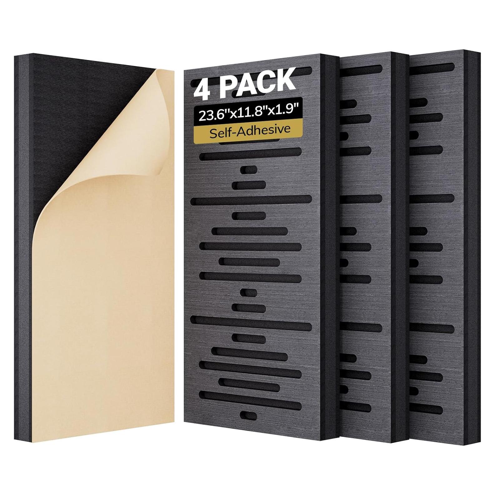 Paneles Acústicos de Madera TONOR - 4 Piezas 60x30 cm