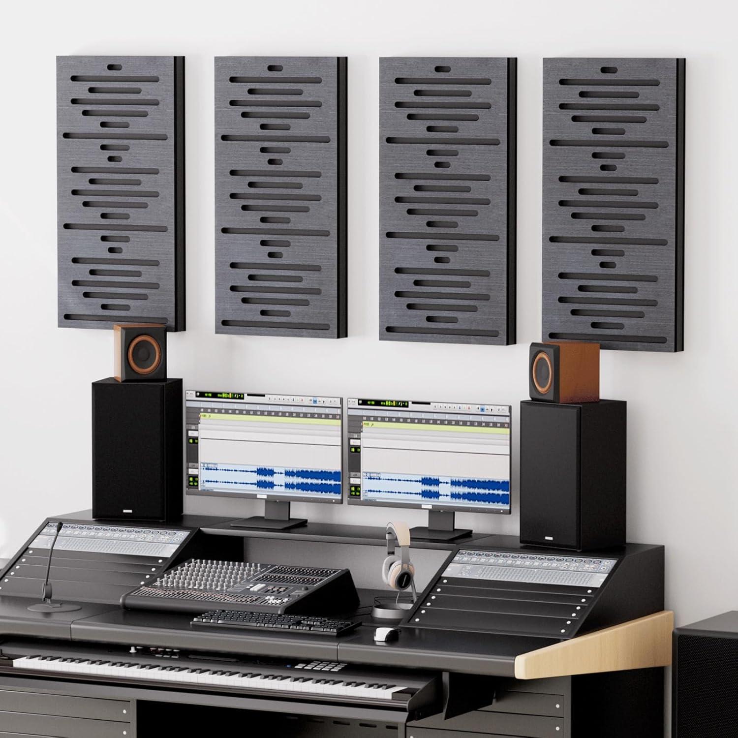 Paneles Acústicos de Madera TONOR - 4 Piezas 60x30 cm