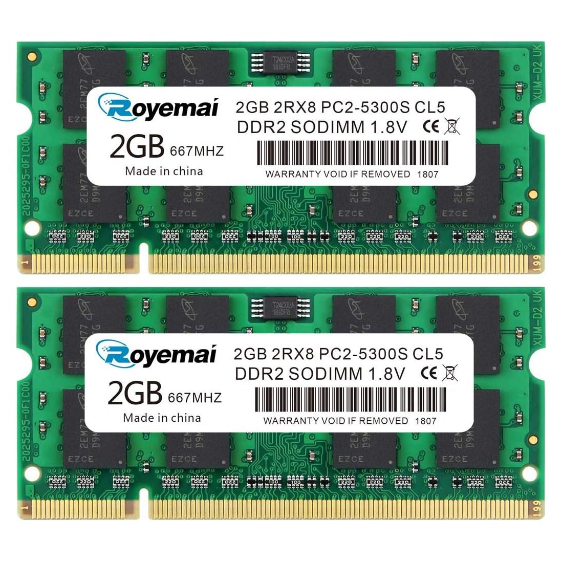 Memoria RAM 4GB DDR2 667MHz D DUOMEIQI SODIMM para Laptop