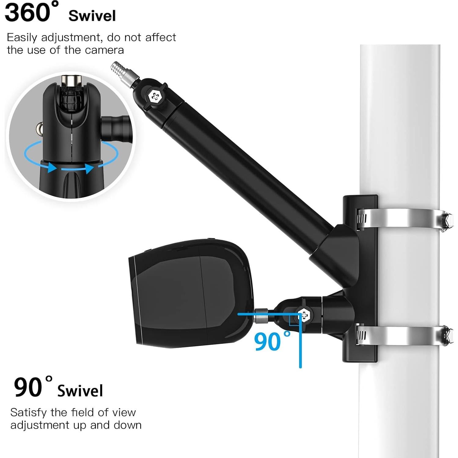 Soporte de Montaje en Poste HOLACA para Panel Solar Arlo - Negro