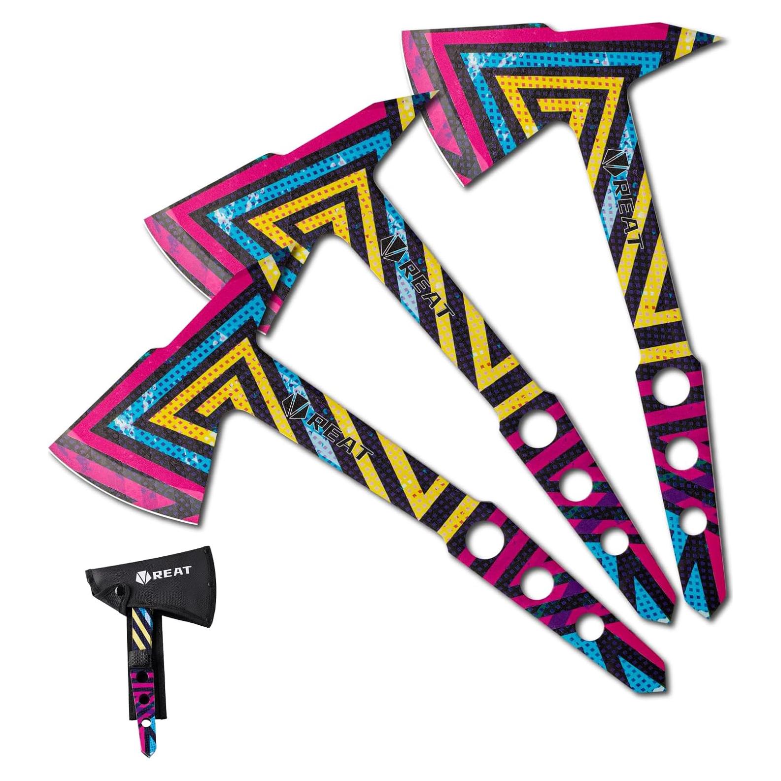 Hacha de Lanzamiento REAT Paquete de 3 con Funda 26.67 cm