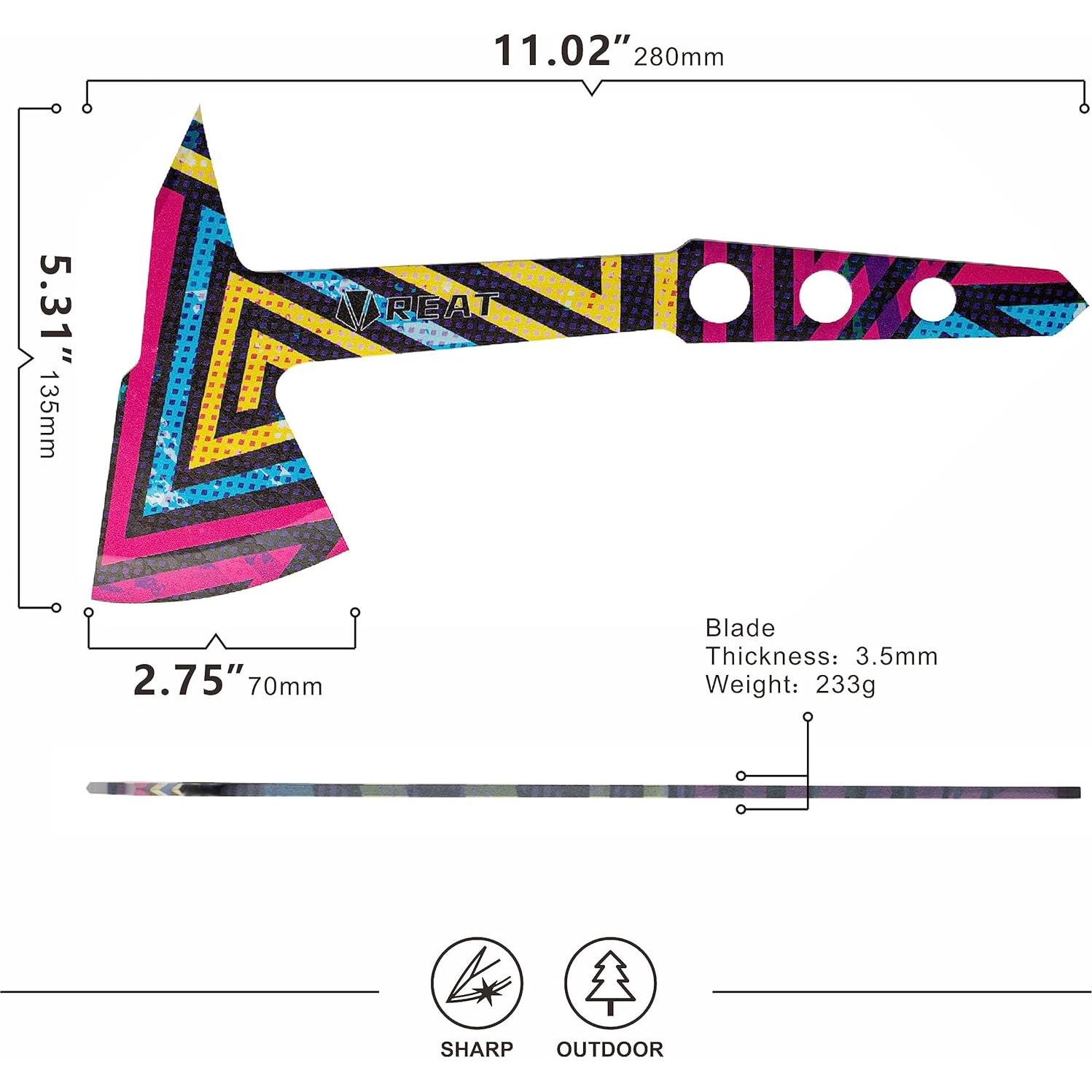 Hacha de Lanzamiento REAT Paquete de 3 con Funda 26.67 cm