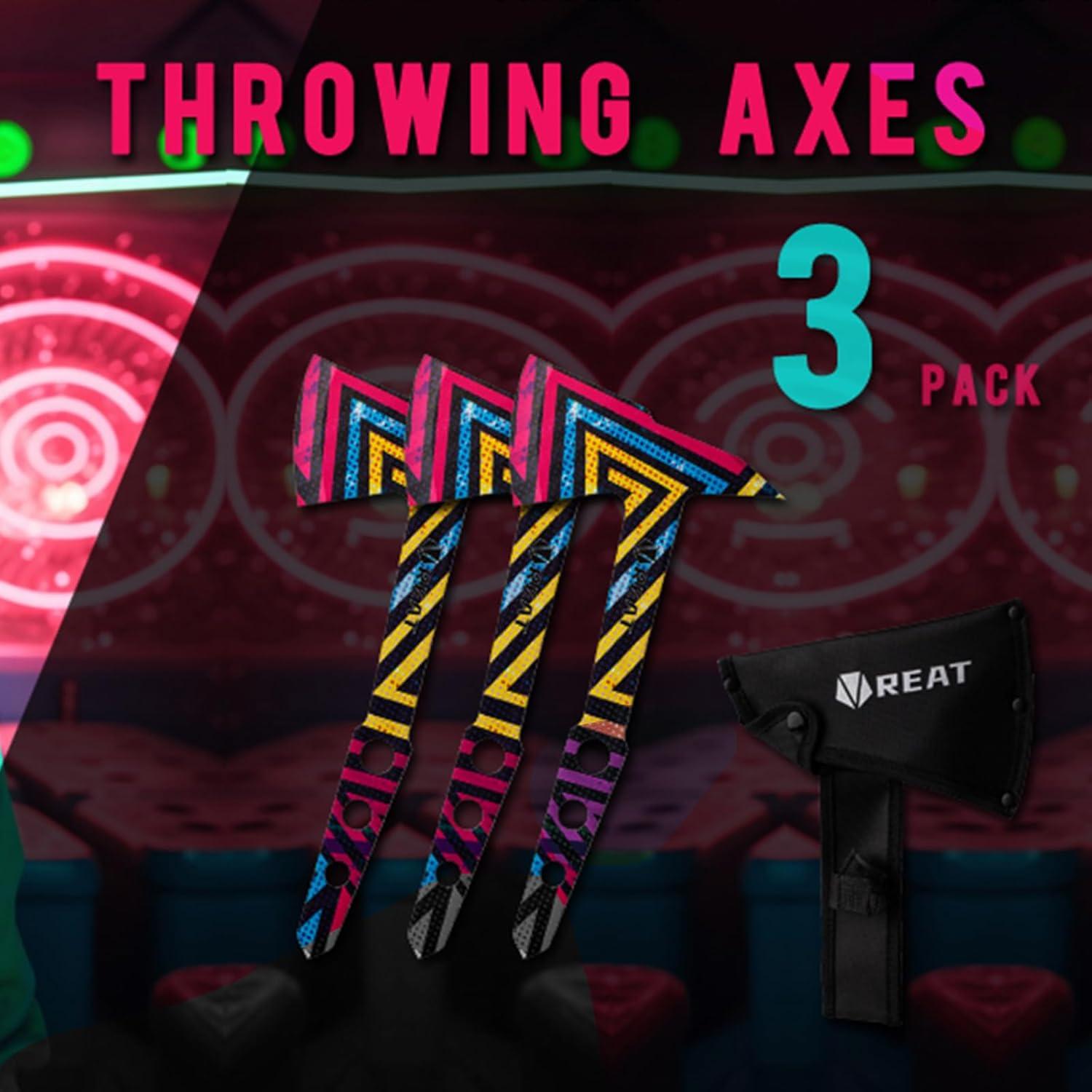 Hacha de Lanzamiento REAT Paquete de 3 con Funda 26.67 cm