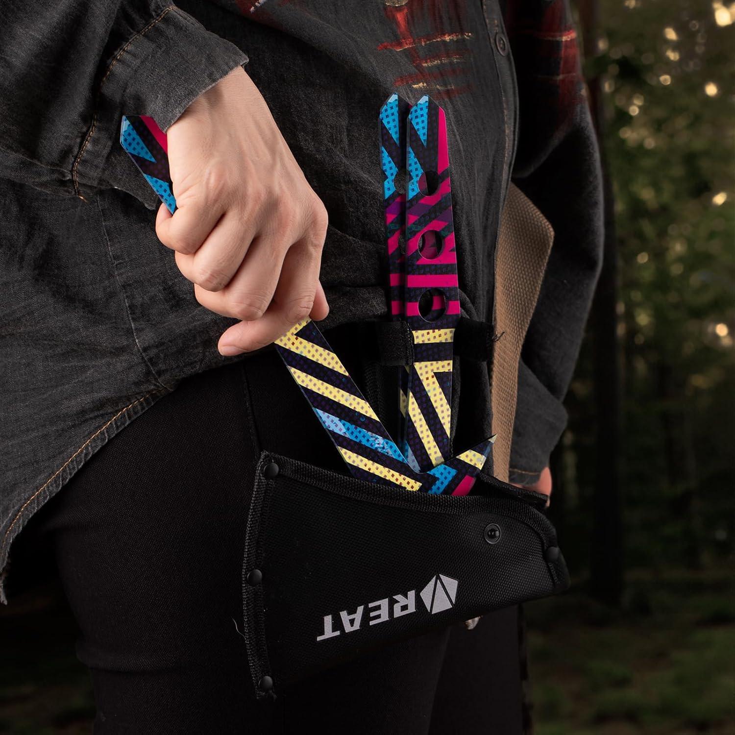 Hacha de Lanzamiento REAT Paquete de 3 con Funda 26.67 cm