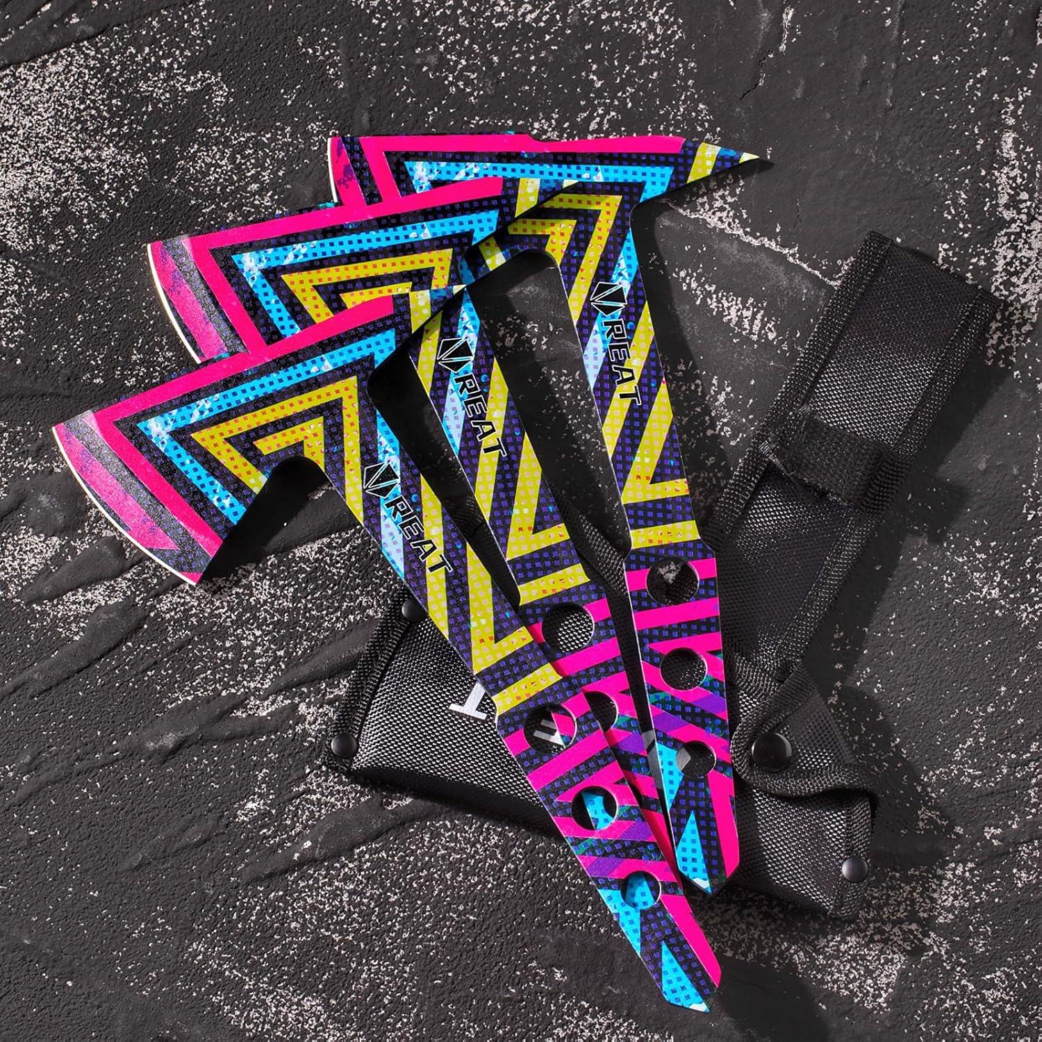 Hacha de Lanzamiento REAT Paquete de 3 con Funda 26.67 cm