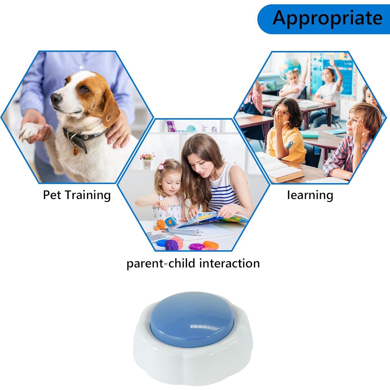 Botón de Grabación de Voz XLW 16 Min Azul para Mascotas