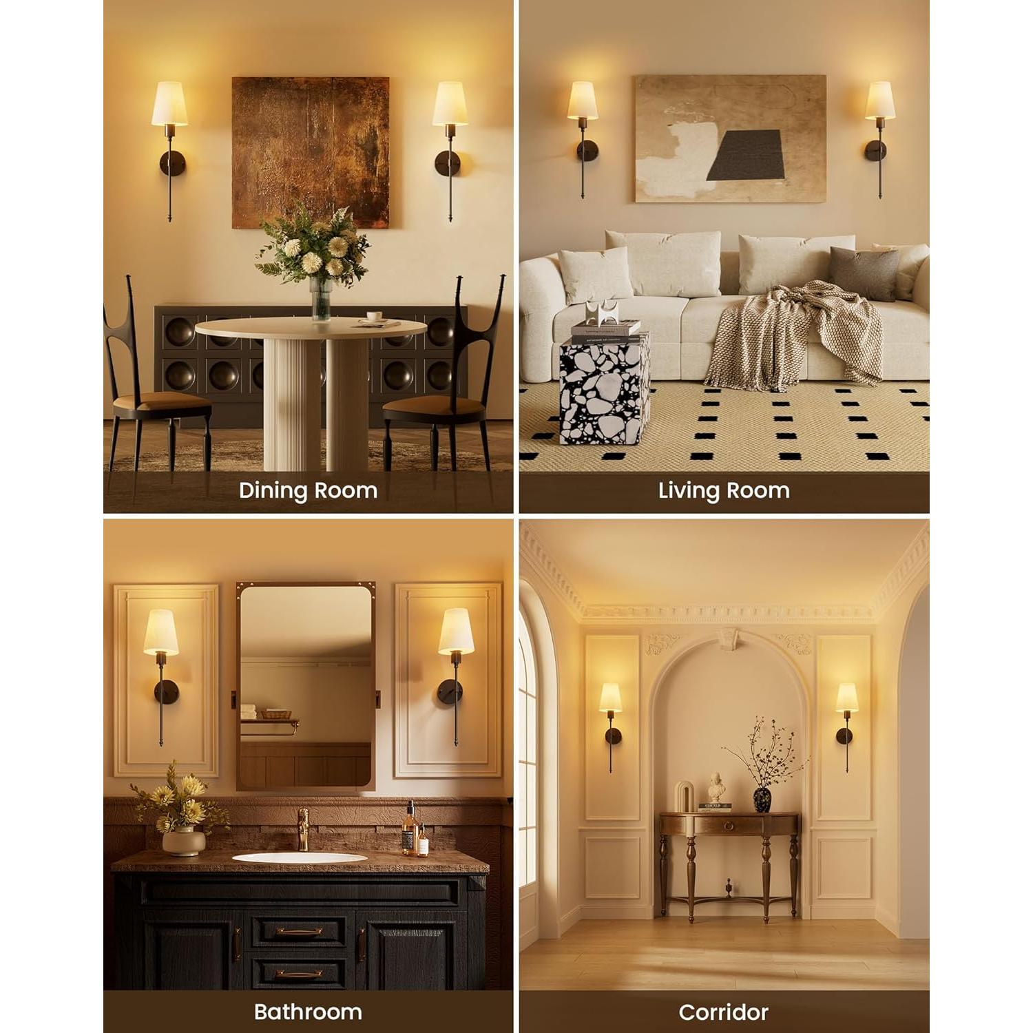 Apliques de Pared Inalámbricos FULEN LED 10000mAh 2P Negro