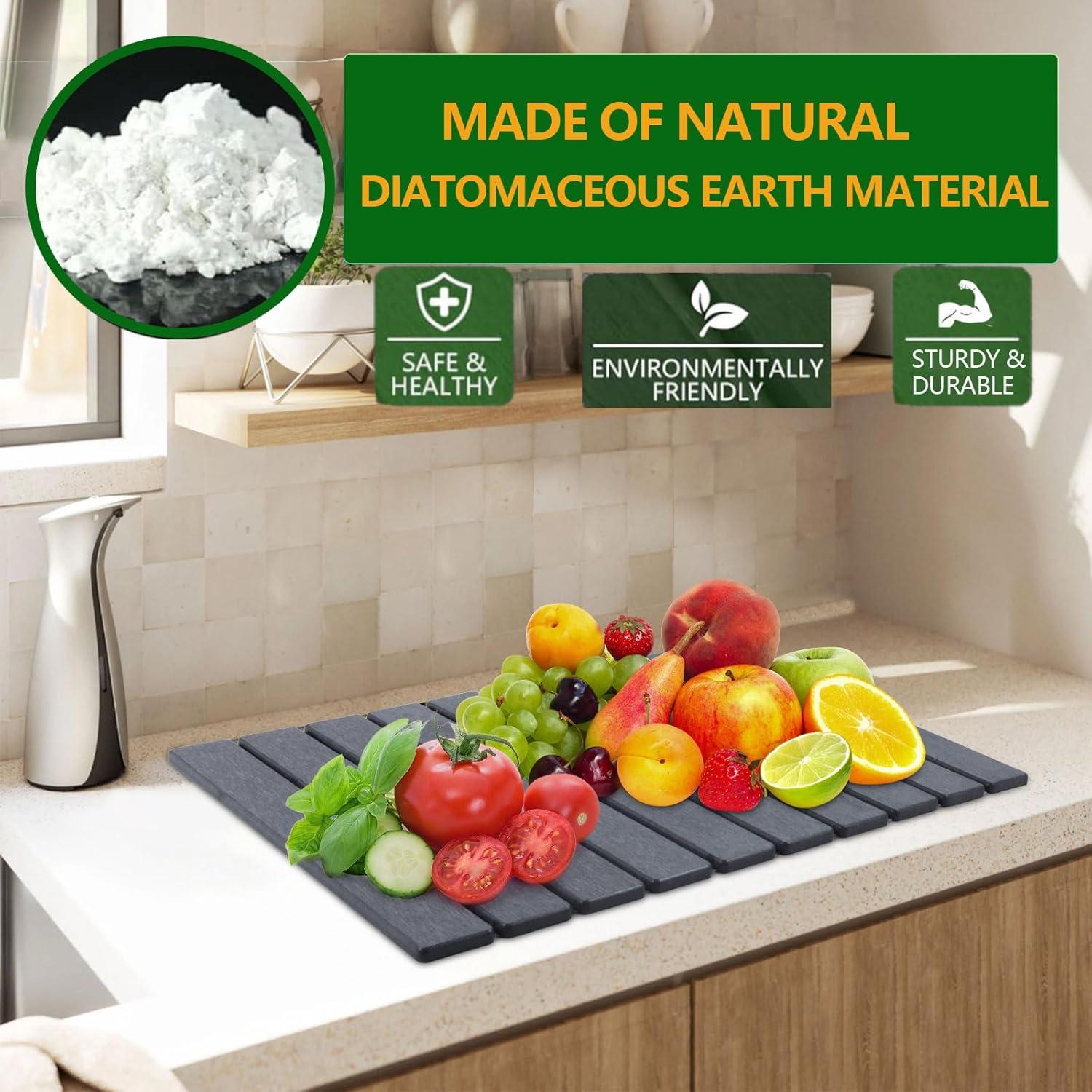 Alfombrilla de Secado de Piedra Diatomácea HOUYOMICS 59x39 cm Gris