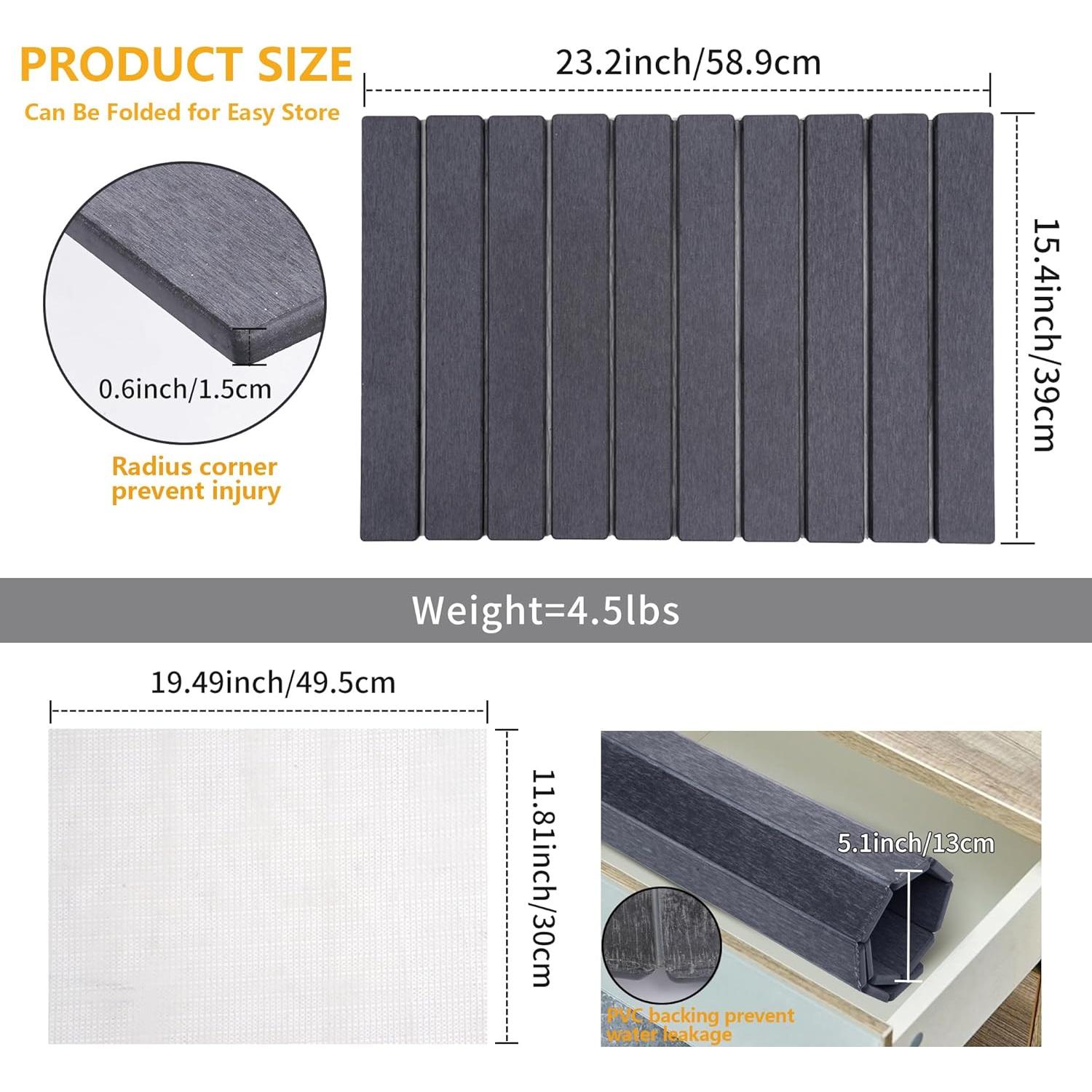 Alfombrilla de Secado de Piedra Diatomácea HOUYOMICS 59x39 cm Gris