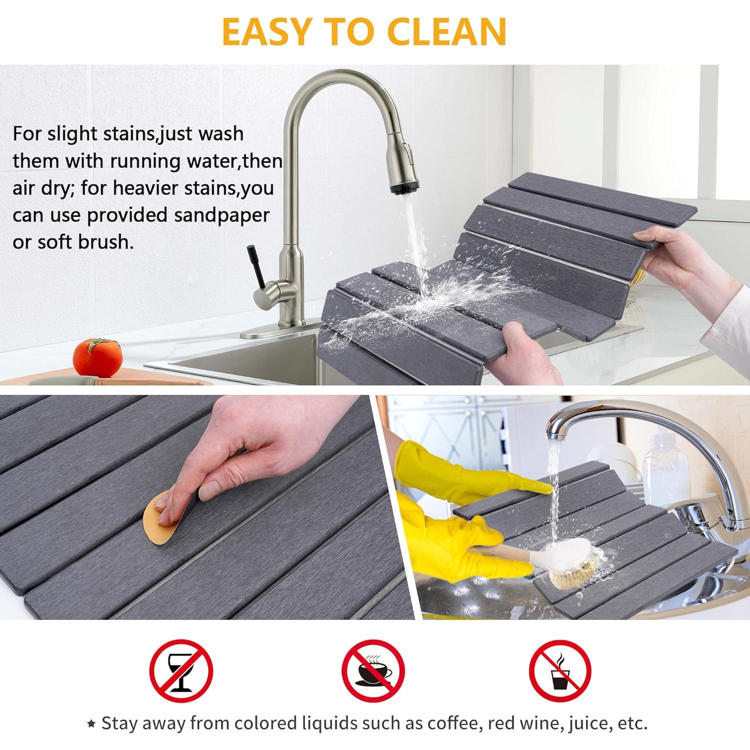 Alfombrilla de Secado de Piedra Diatomácea HOUYOMICS 59x39 cm Gris