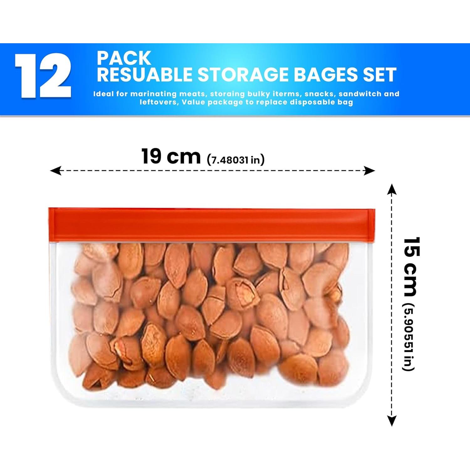 Bolsas de Almacenamiento de Snacks Genérica - 12 Piezas 17.8x12.7 cm