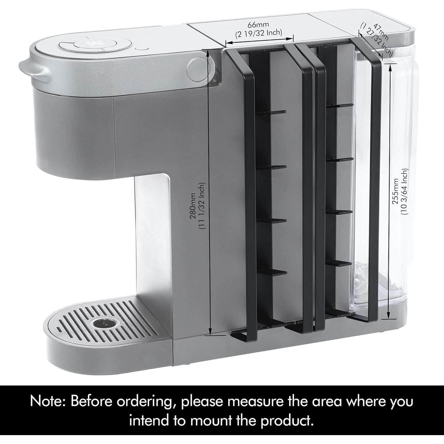 Soporte para Cápsulas de Café KES Montaje Lateral Negro - 2 Piezas