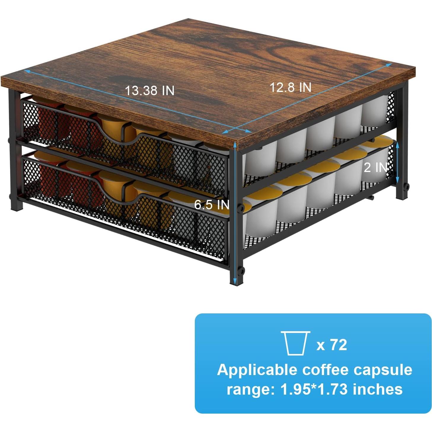 Soporte para Cajones de Cápsulas de Café BTY 72 K-pods Negro