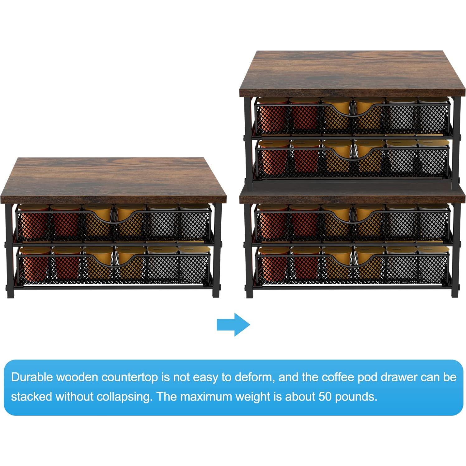 Soporte para Cajones de Cápsulas de Café BTY 72 K-pods Negro