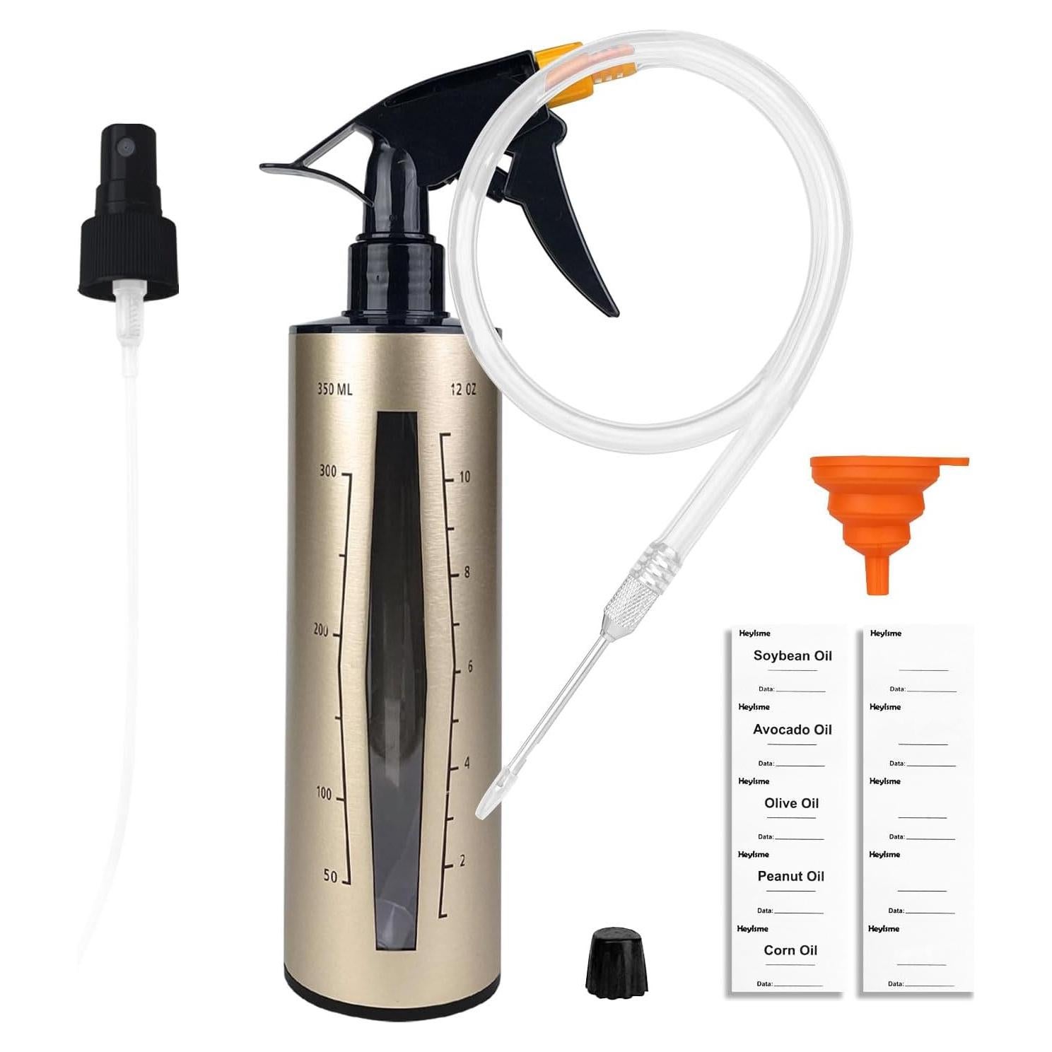 Botella Spray para BBQ HEYISME 350ml Acero Inoxidable 3 en 1