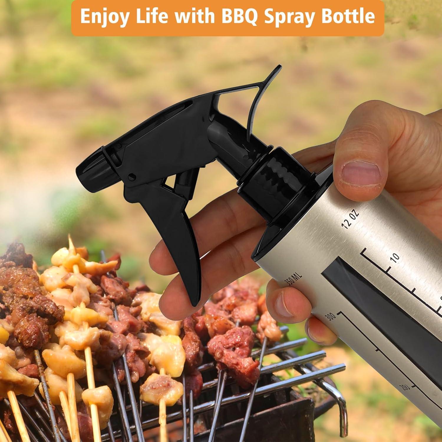 Botella Spray para BBQ HEYISME 350ml Acero Inoxidable 3 en 1