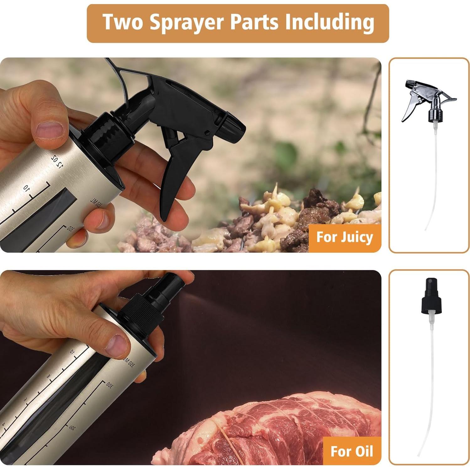 Botella Spray para BBQ HEYISME 350ml Acero Inoxidable 3 en 1