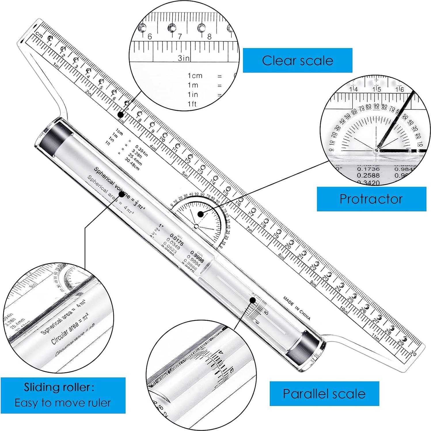 Regla Rodante de Plástico Frienda 2 Piezas 15 cm y 30 cm