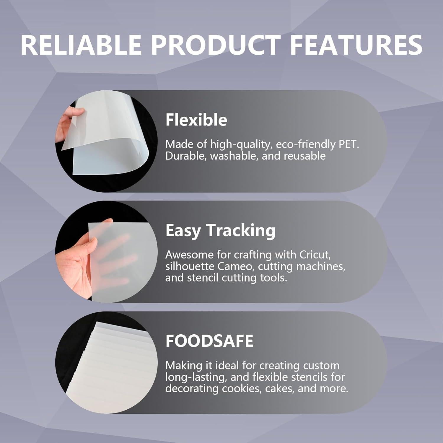 12 Hojas Plantillas Mylar 30.48x30.48cm EGOSKY Reutilizables