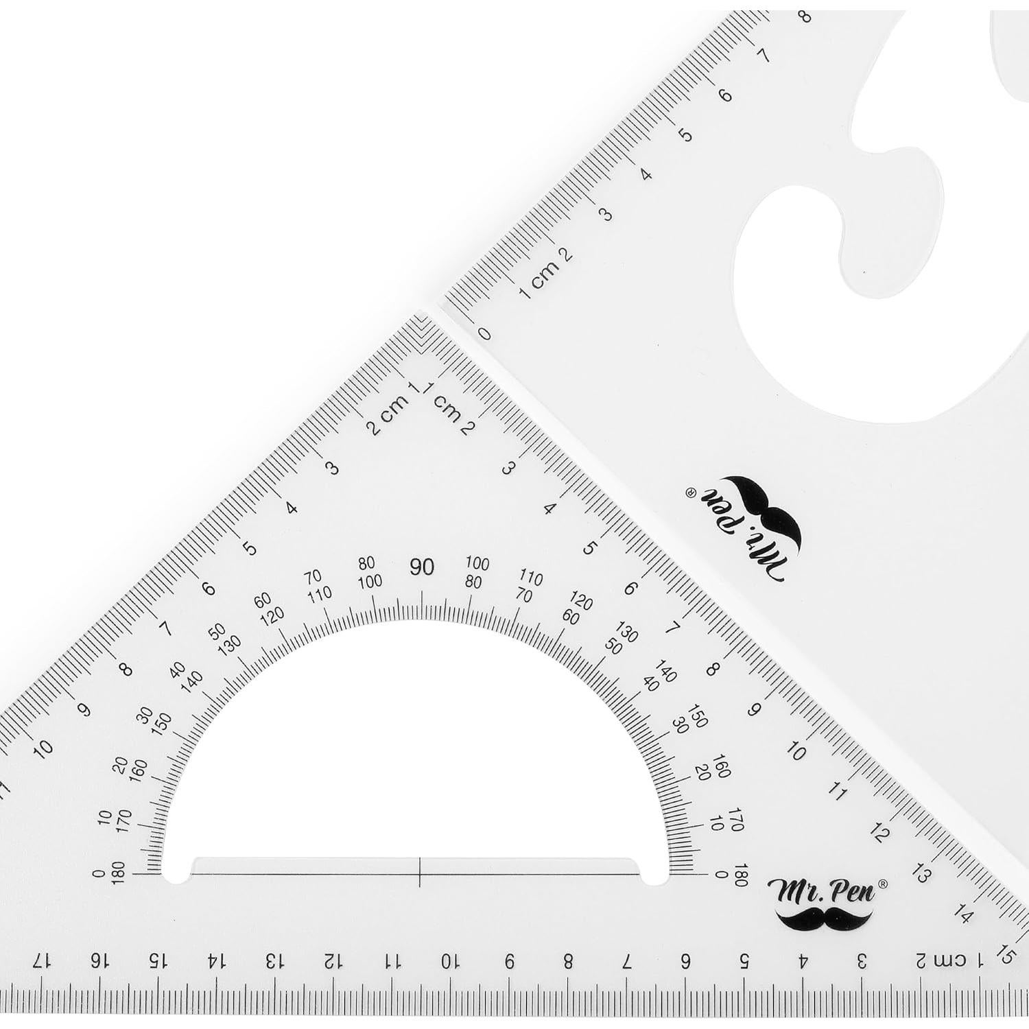 Set de Reglas Triangulares Mr. Pen 22 y 15 cm Plástico