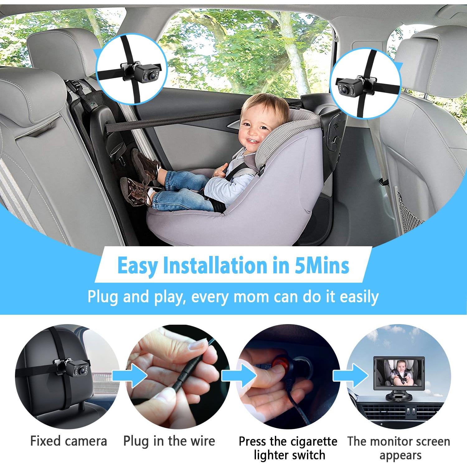 Cámara de Auto para Bebé Itomoro 5'' HD con Visión Nocturna