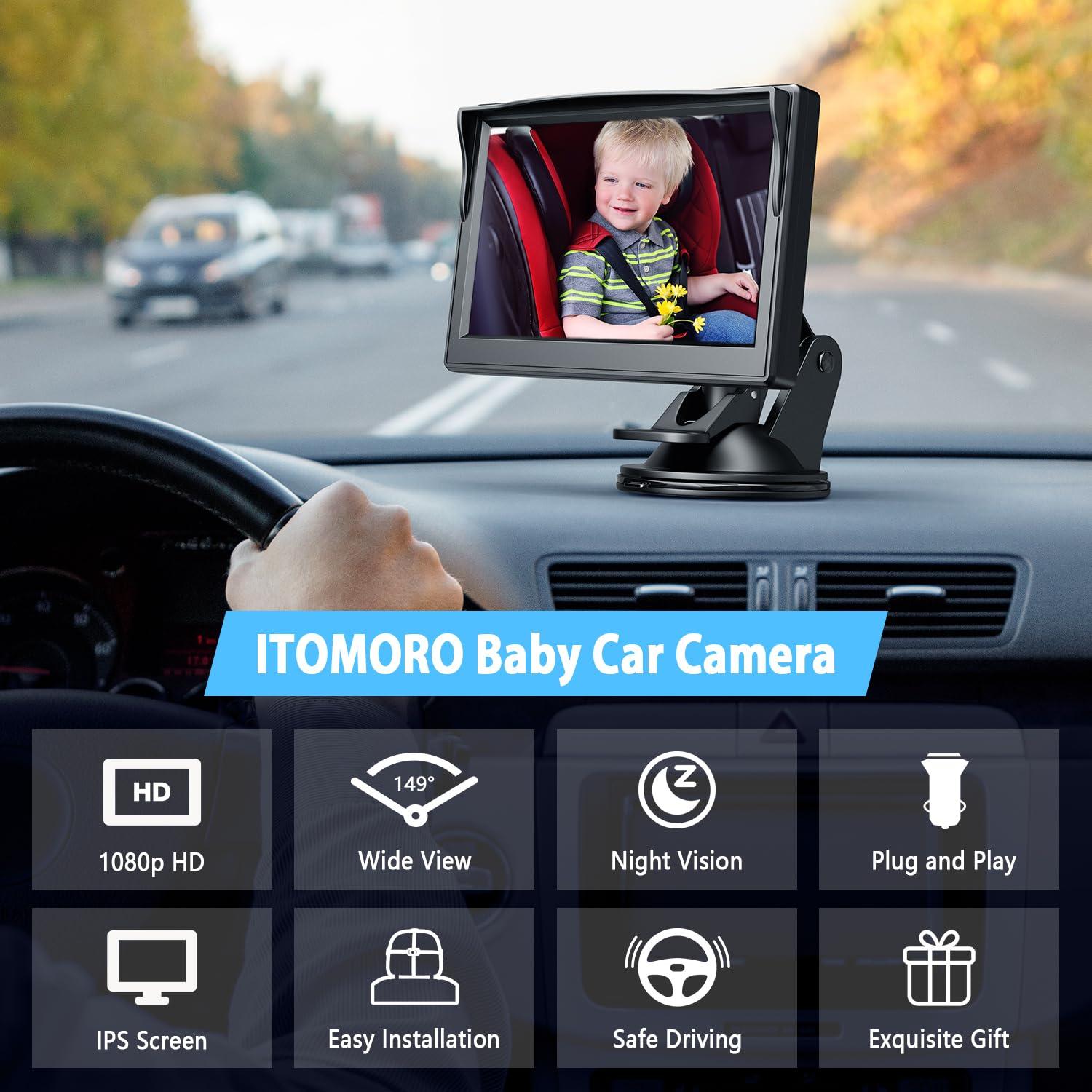Cámara de Auto para Bebé Itomoro 5'' HD con Visión Nocturna