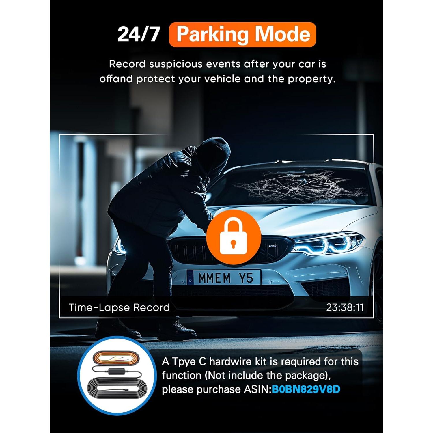 Cámara Dash 4K Navycrest A2Pro WiFi 5G Doble con 64GB